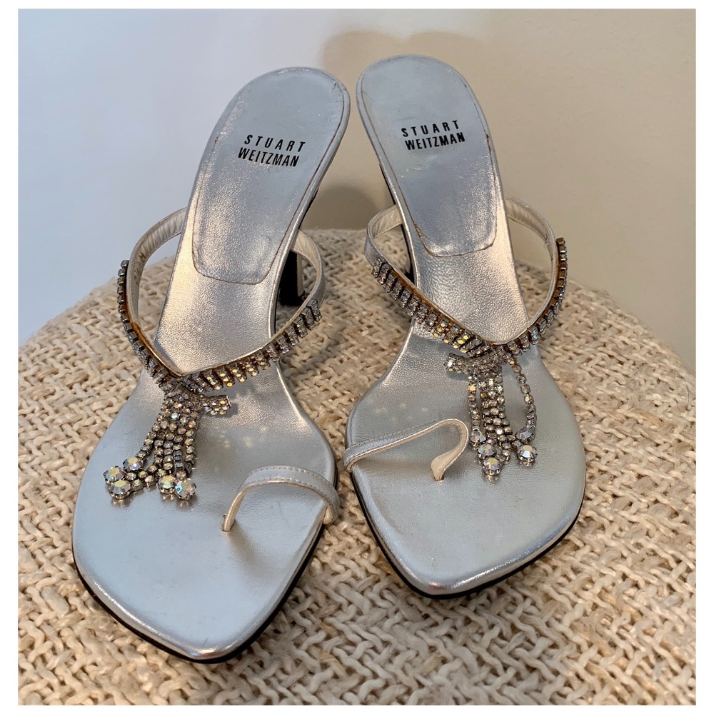 Silver Embellished Stuart Weitzman Pumps